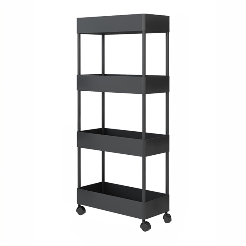 Contemporary Style Bookshelf Home Office Bookcase with Casters