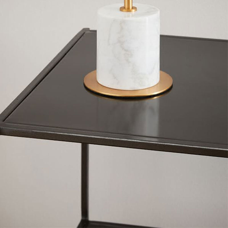 Industrial Style Open Metal Bookcase with Rectangular Shelves