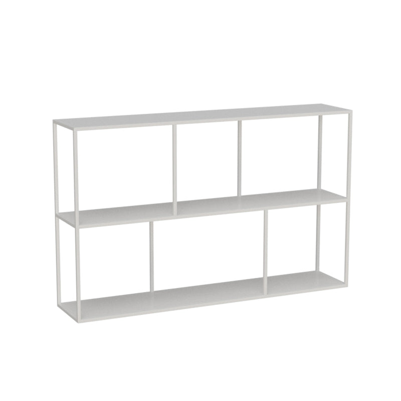 Industrial Style Open Metal Bookcase with Rectangular Shelves