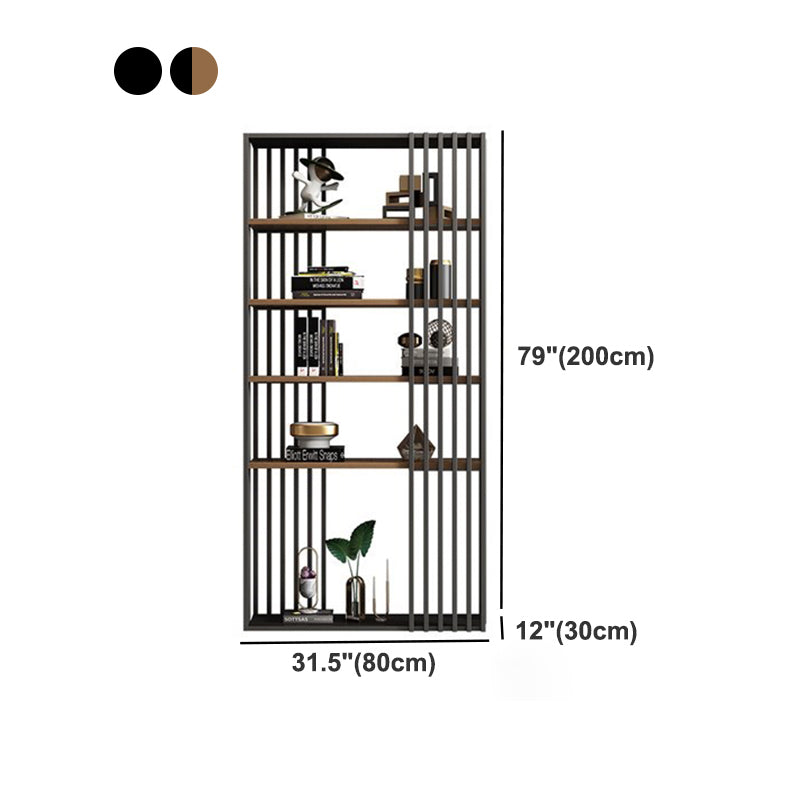 Open Metal Etagere Bookcase Industrial Shelf Bookcase with Shelves