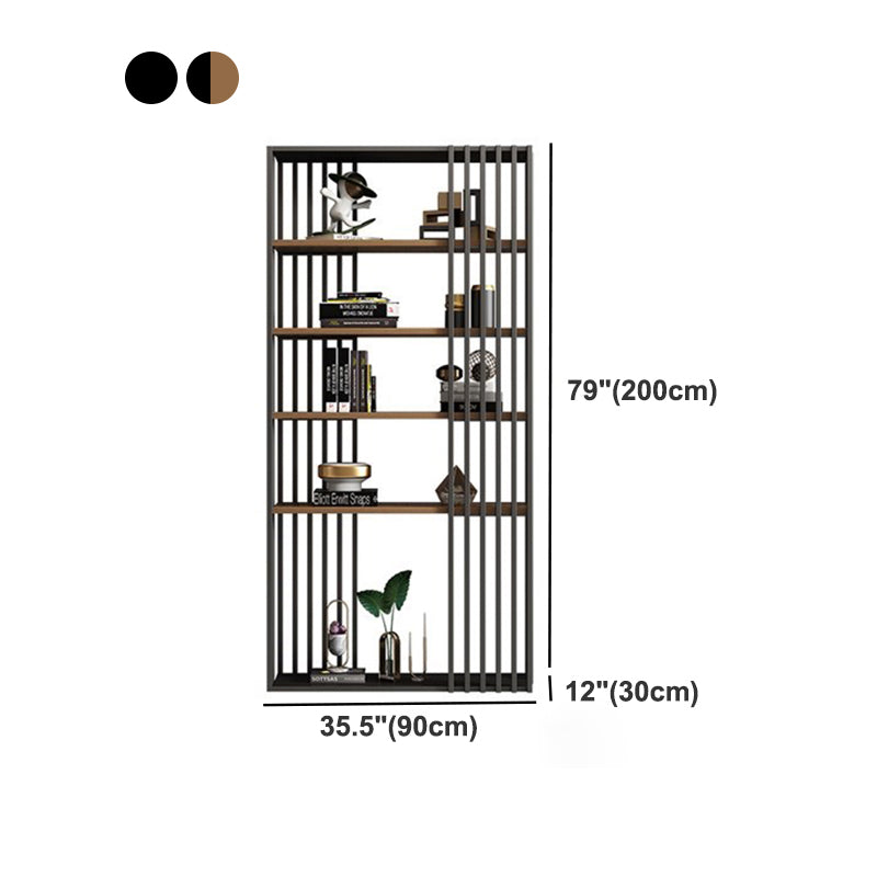 Open Metal Etagere Bookcase Industrial Shelf Bookcase with Shelves