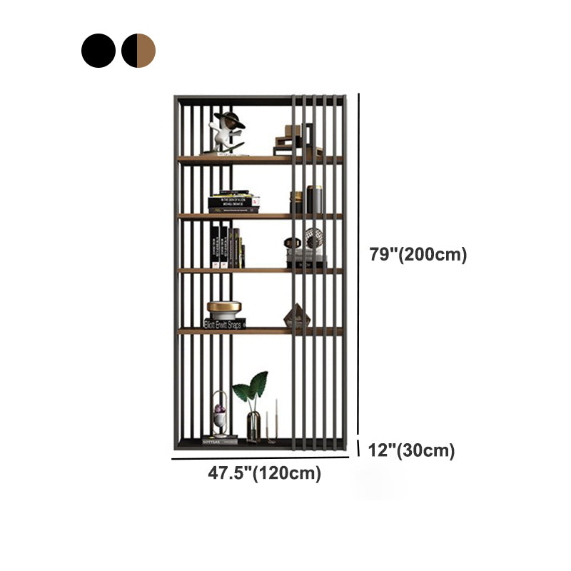 Open Metal Etagere Bookcase Industrial Shelf Bookcase with Shelves