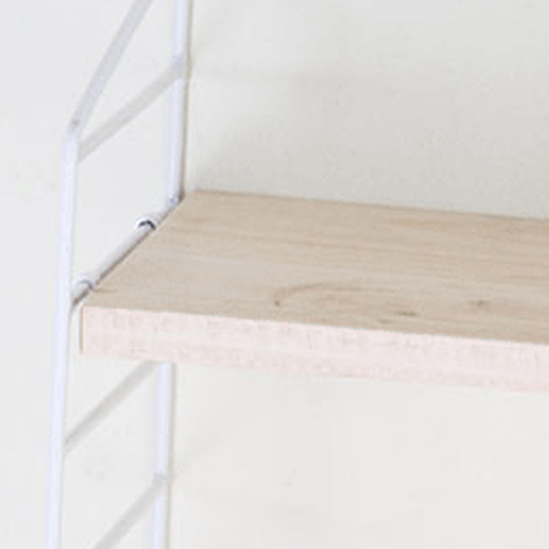 Modern Wall Mounted Bookcase with Solid Wood Rectangular Shelves