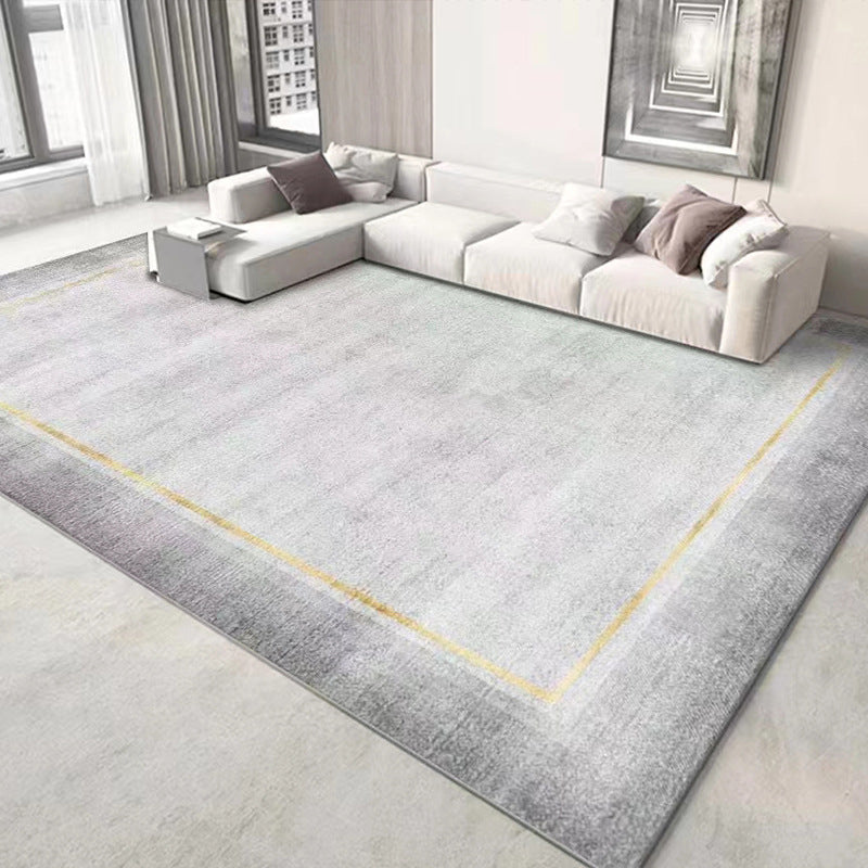 Blue Striped Pattern Rug Polyester Modern Rug Washable Rug for Drawing Room