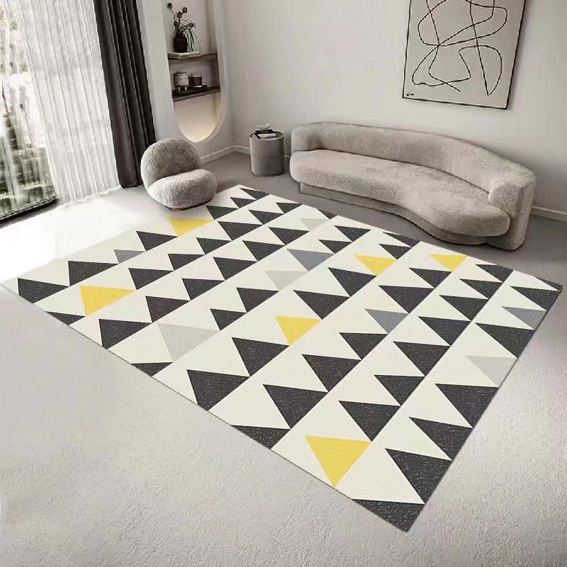 Blue Striped Pattern Rug Polyester Modern Rug Washable Rug for Drawing Room