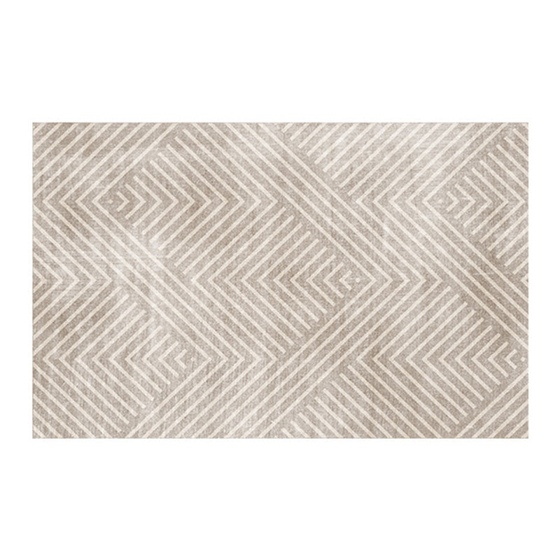 Light Brown Modern Rug Polyester Pattern Area Rug Stain Resistant Rug for Home Decoration