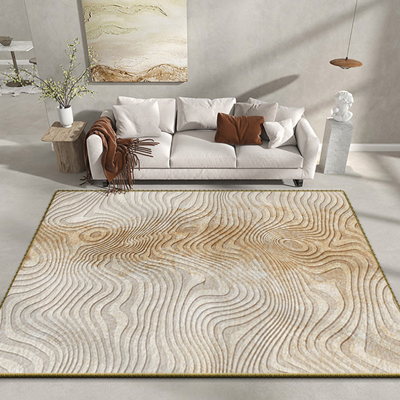 Light Brown Modern Rug Polyester Pattern Area Rug Stain Resistant Rug for Home Decoration