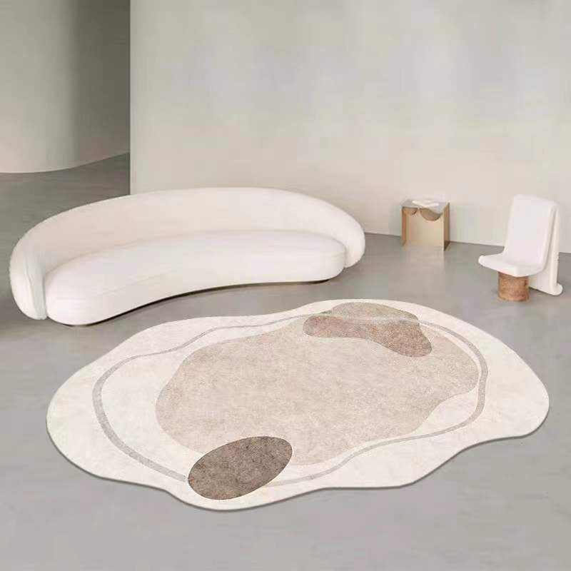 Green Line Rug Polyester Casual Area Rug Non-Slip Backing Rug for Drawing Room