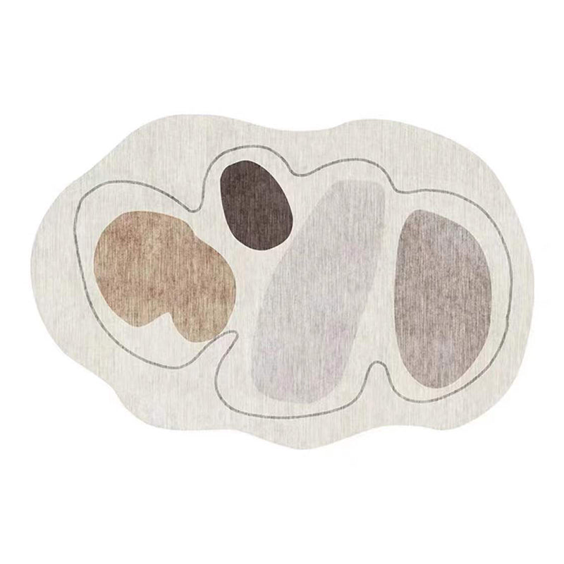 Green Line Rug Polyester Casual Area Rug Non-Slip Backing Rug for Drawing Room