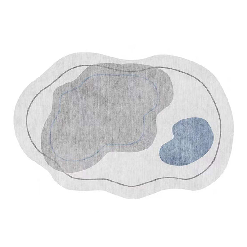 Green Line Rug Polyester Casual Area Rug Non-Slip Backing Rug for Drawing Room