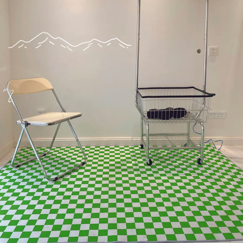 Lattice Rug Rectangle Synthetic Modern Washable Rug for Home Decor