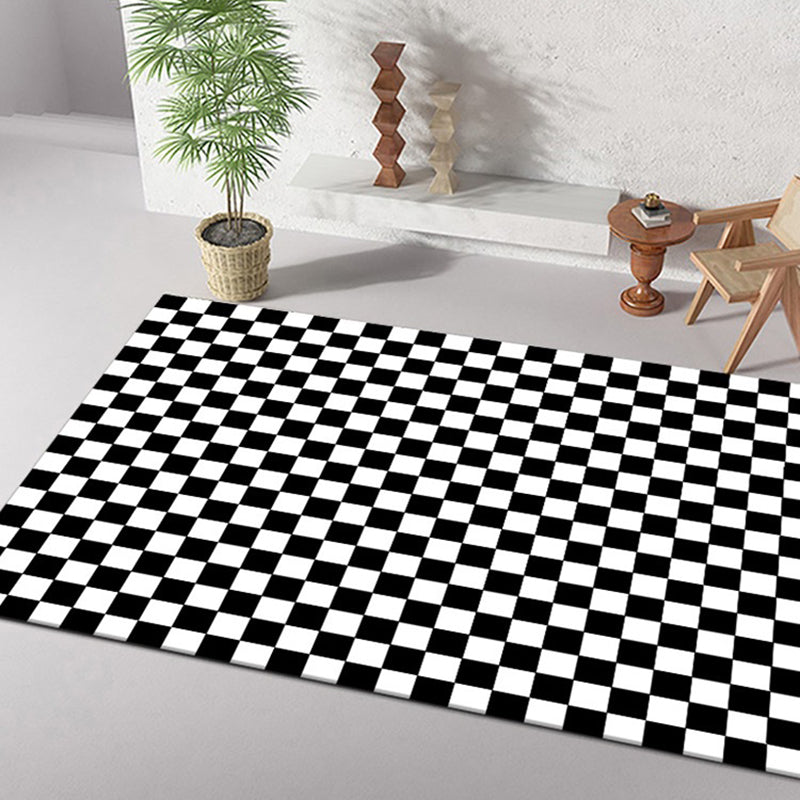 Lattice Rug Rectangle Synthetic Modern Washable Rug for Home Decor