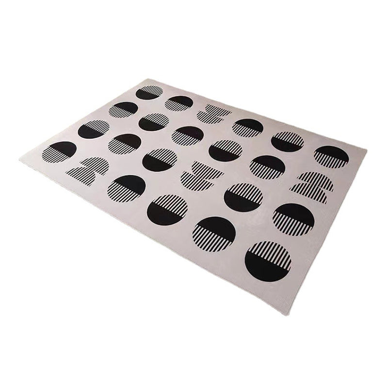 Geometric Pattern Living Room Rug Carpet Polyester Washable Area Rug
