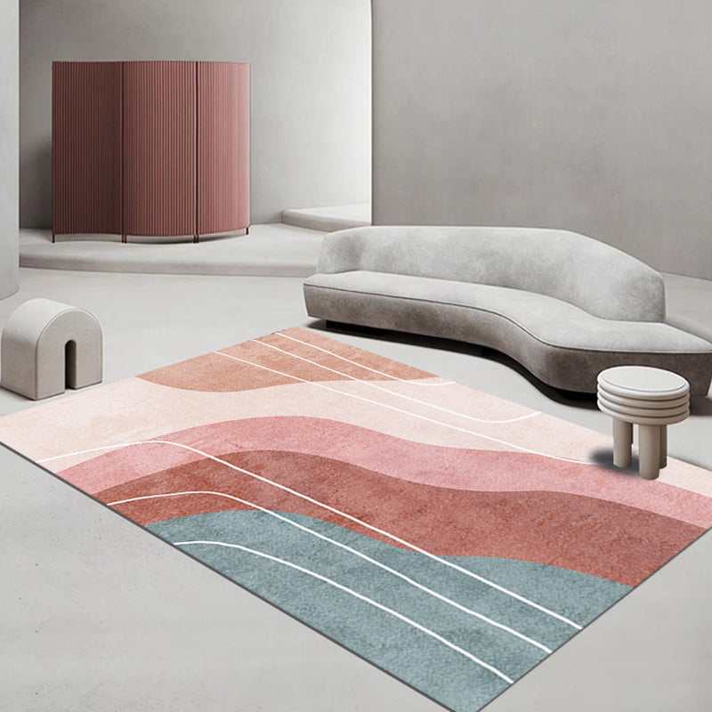 Modern Nordic Colorful Area Rug Carpet Stain Resistant Rug for Living Room