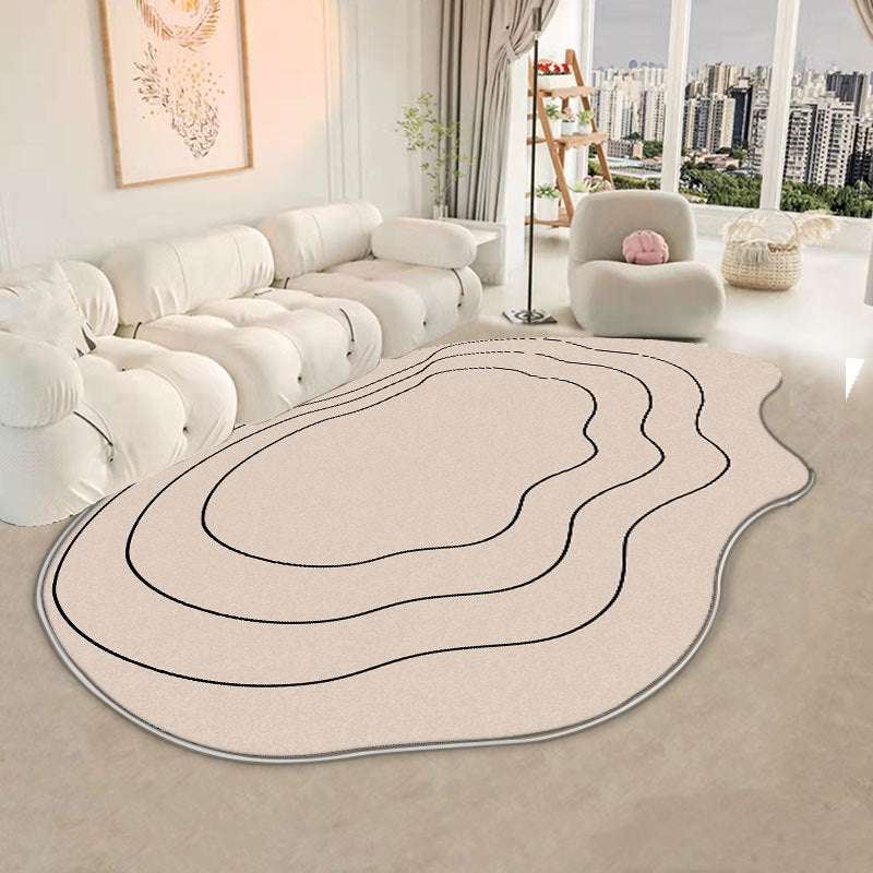 Modern Style Rug Irregular Shape Rug Stain Resistant Rug for Home Decor