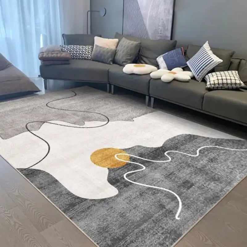 Alfombra de pintura abstracta de estilo moderno alfombra de área sin deslizamiento para la decoración del hogar