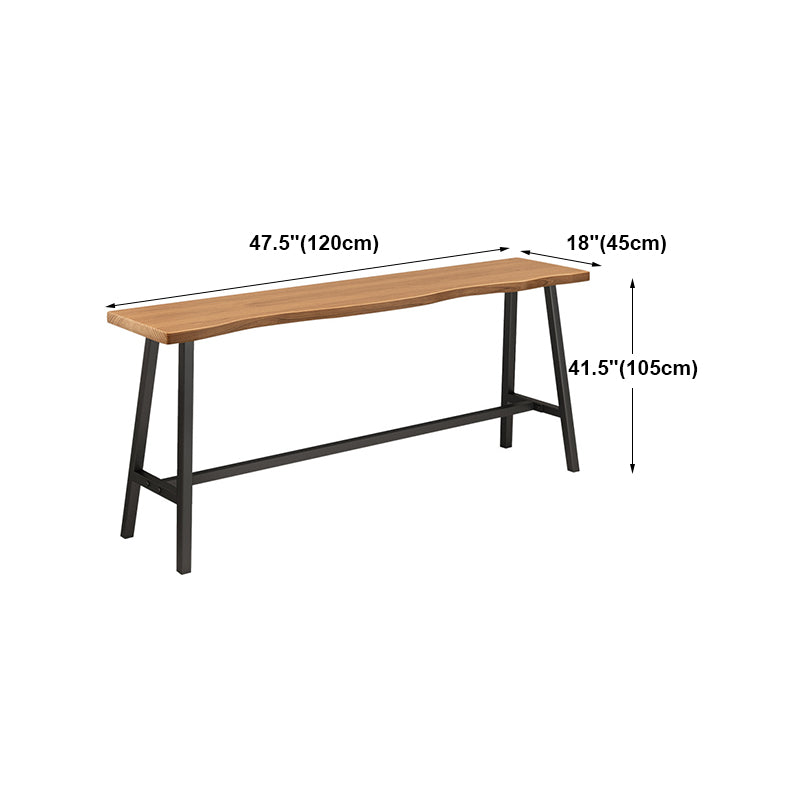 Brown Modern Style Specialty Bar Table Wood and Iron Coffee Shop Bar Table