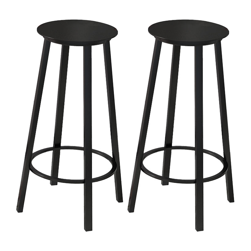 Contemporary Footrest Backless Barstool Matte Finish Iron Stool
