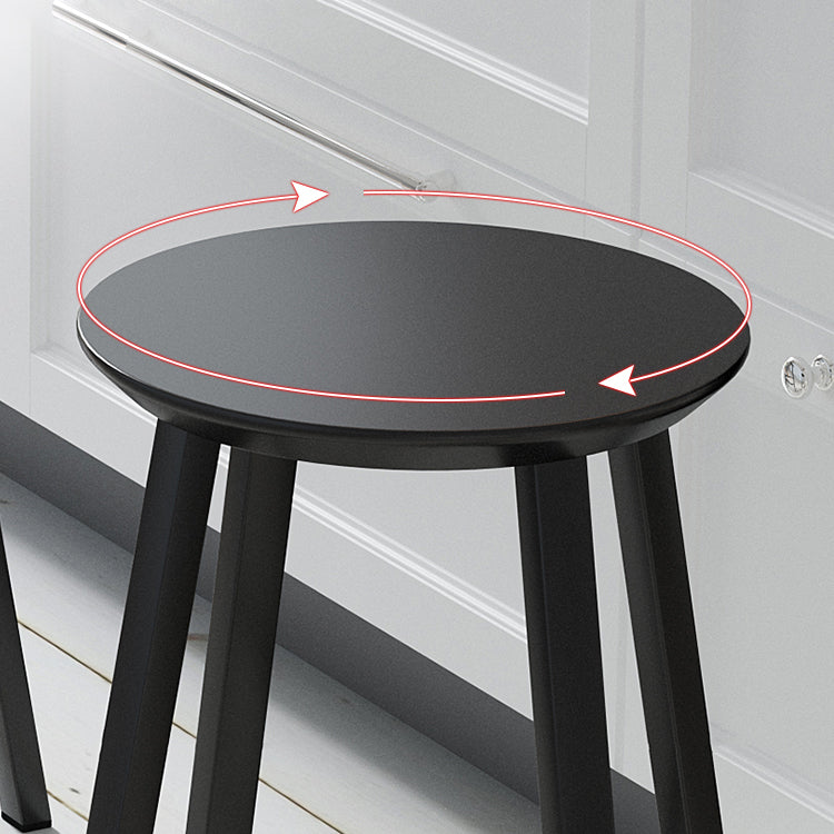Contemporary Footrest Backless Barstool Matte Finish Iron Stool