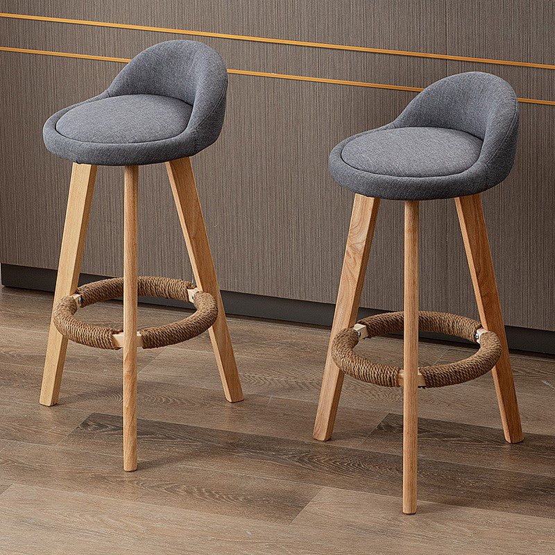 Contemporary Home Footrest Stool Matte Finish Upholstered Barstool