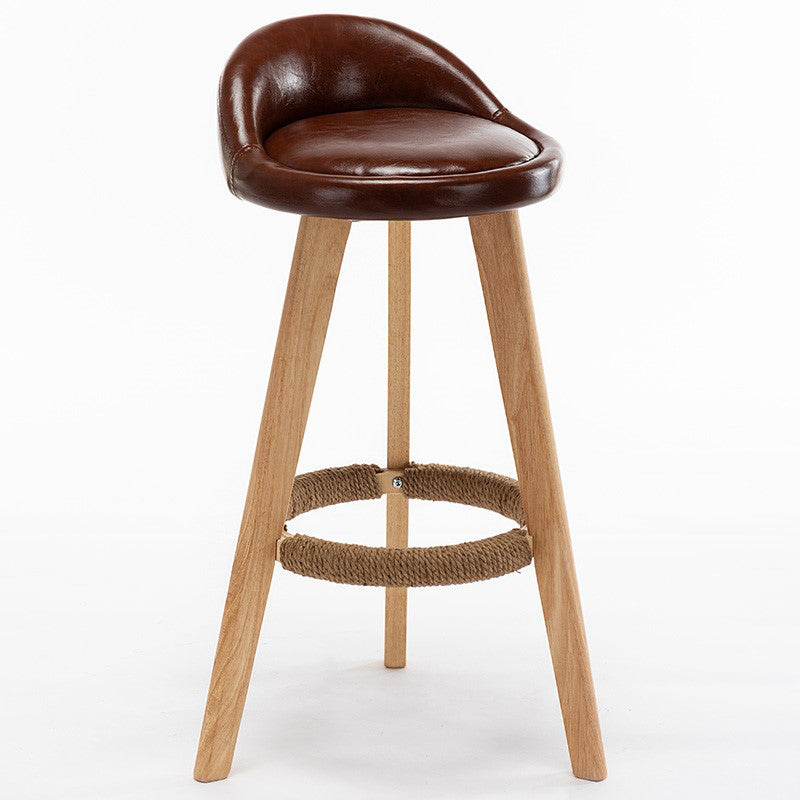 Contemporary Home Footrest Stool Matte Finish Upholstered Barstool