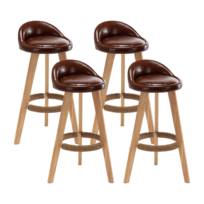 Contemporary Home Footrest Stool Matte Finish Upholstered Barstool