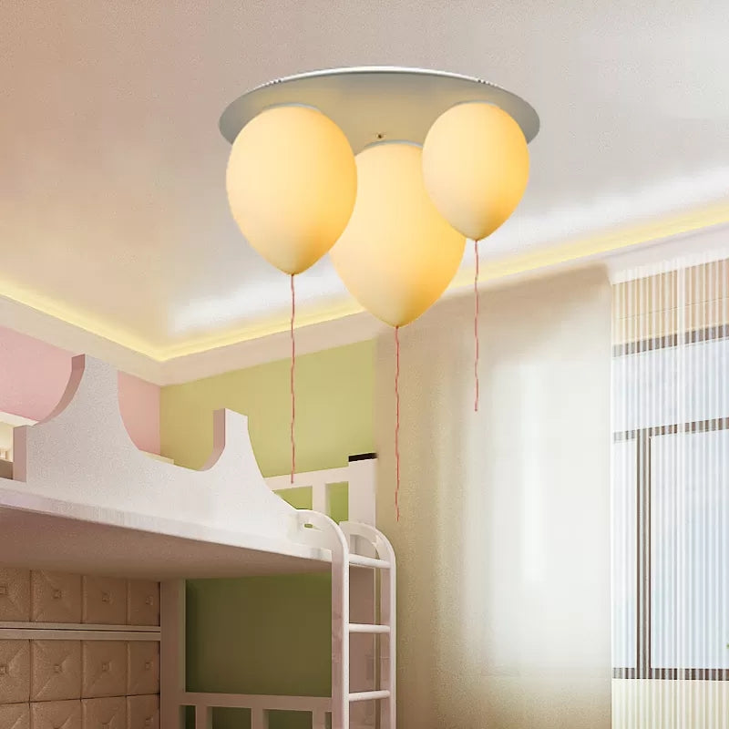 Nursing Room Balloon Ceiling Lamp Frosted Glass White LED Flush Mount Light