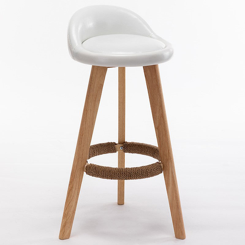 Contemporary Home Footrest Stool Matte Finish Upholstered Barstool