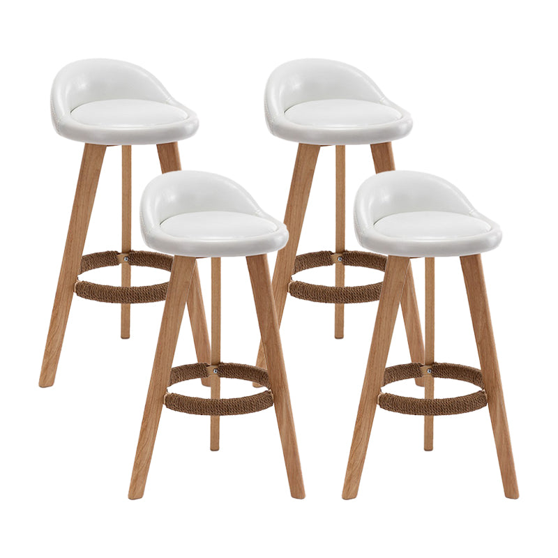 Contemporary Home Footrest Stool Matte Finish Upholstered Barstool