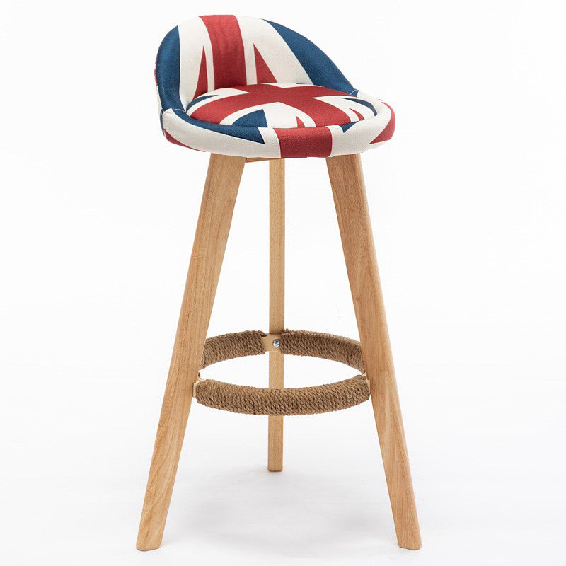 Contemporary Home Footrest Stool Matte Finish Upholstered Barstool