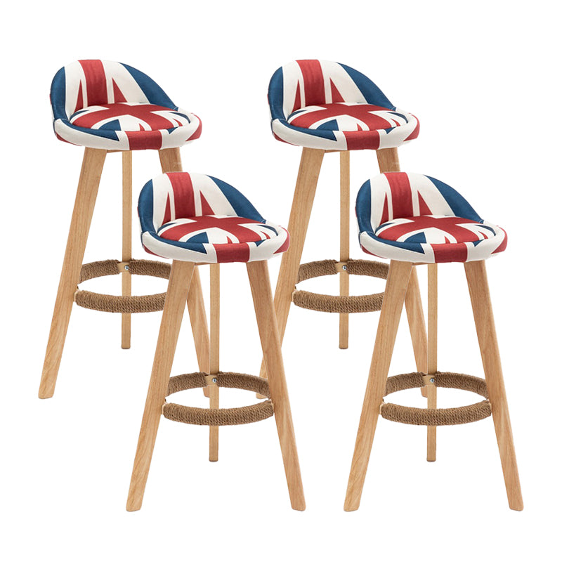 Contemporary Home Footrest Stool Matte Finish Upholstered Barstool