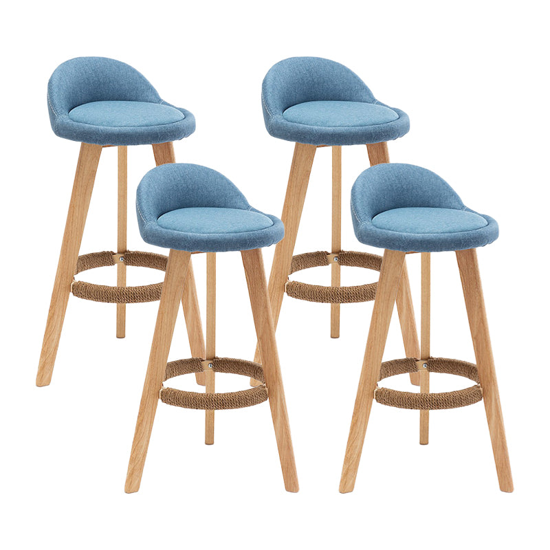 Contemporary Home Footrest Stool Matte Finish Upholstered Barstool