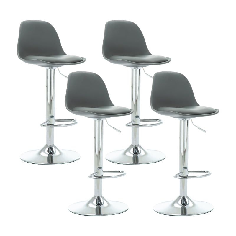 Industrial Upholstered Swivel Bar Stools Low Back Stools for Home