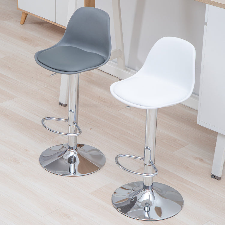 Industrial Upholstered Swivel Bar Stools Low Back Stools for Home