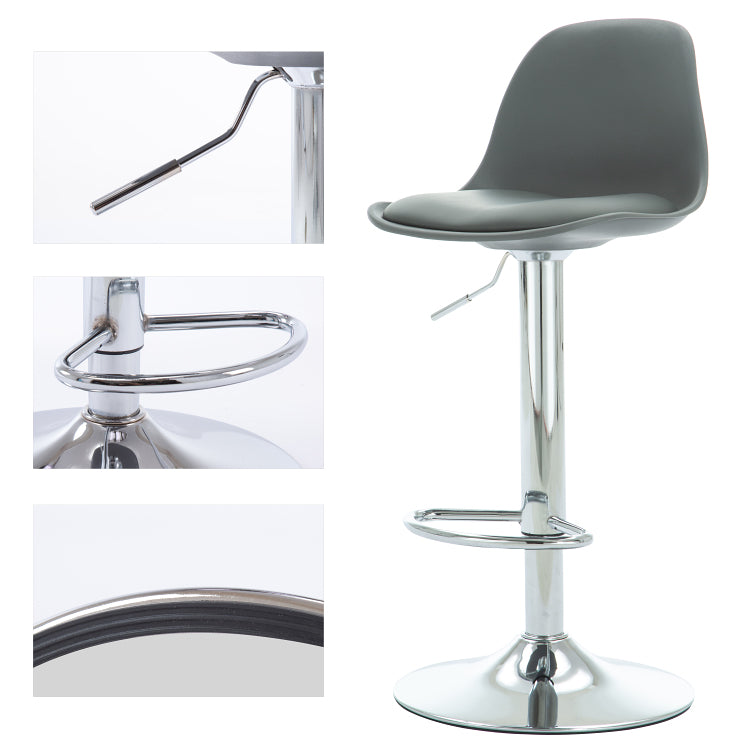 Industrial Upholstered Swivel Bar Stools Low Back Stools for Home