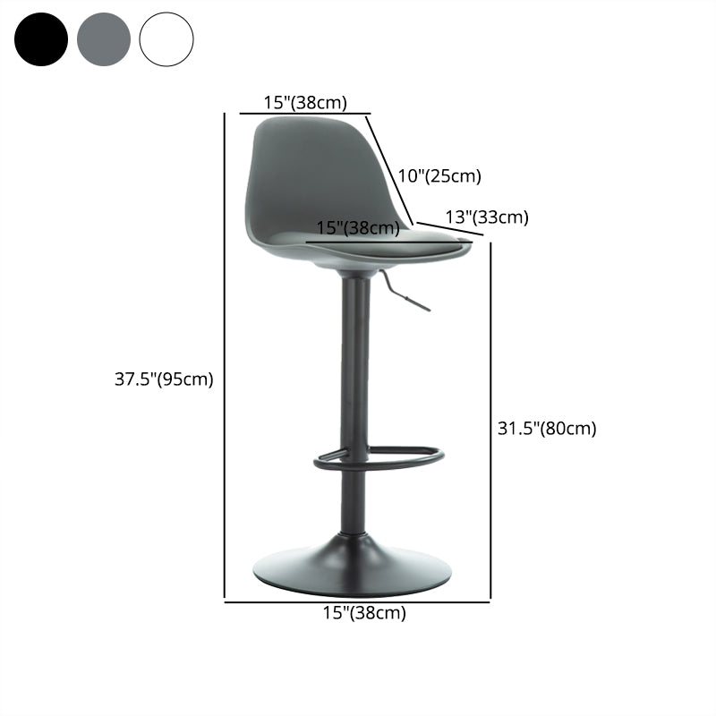 Industrial Upholstered Swivel Bar Stools Low Back Stools for Home