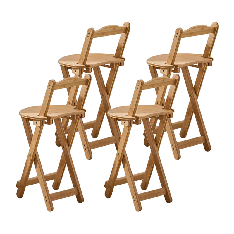 Modern Design Low Back Round Bar Stools for Home Solid Wood Bar Stool with Wood Seat