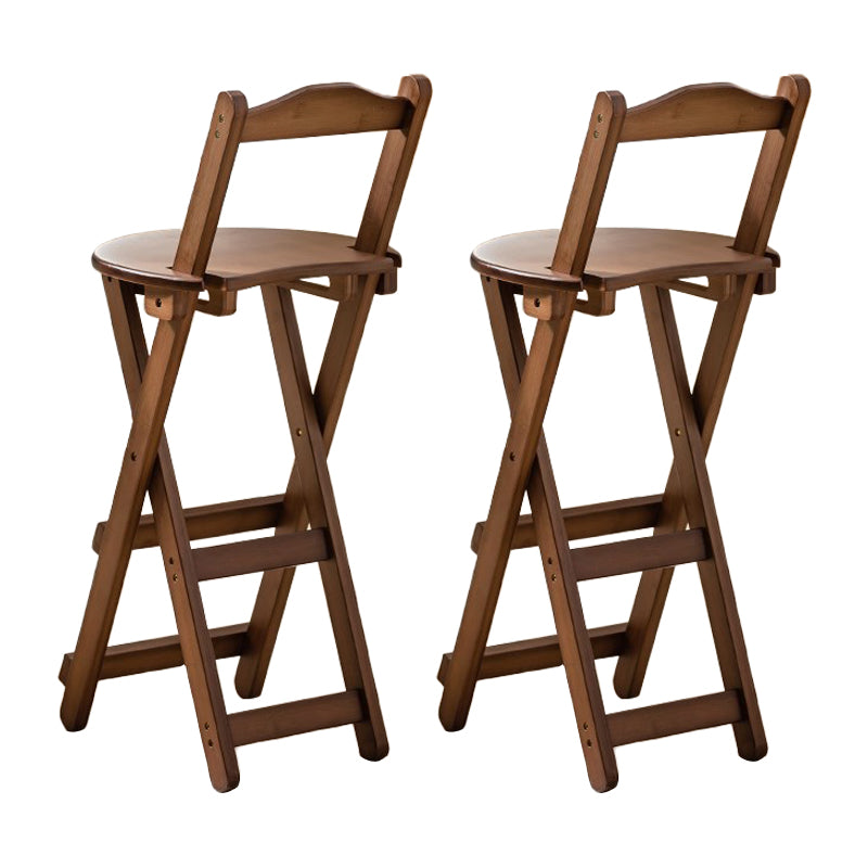 Modern Design Low Back Round Bar Stools for Home Solid Wood Bar Stool with Wood Seat