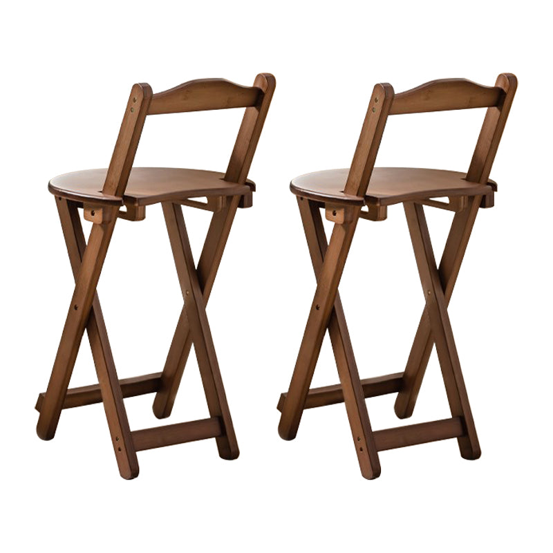Modern Design Low Back Round Bar Stools for Home Solid Wood Bar Stool with Wood Seat