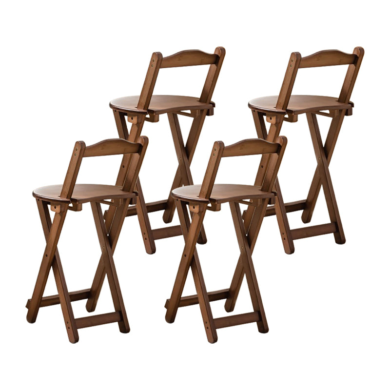 Modern Design Low Back Round Bar Stools for Home Solid Wood Bar Stool with Wood Seat