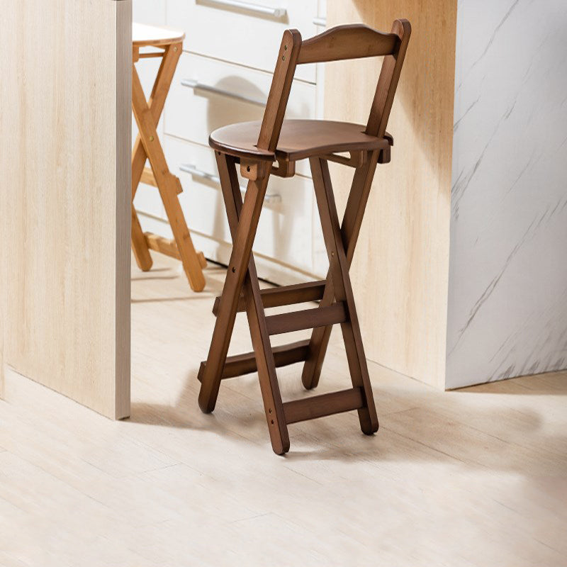 Modern Design Low Back Round Bar Stools for Home Solid Wood Bar Stool with Wood Seat