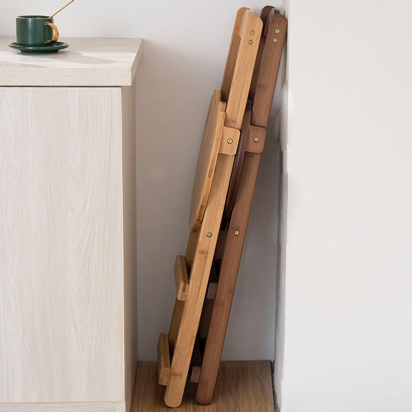 Modern Design Low Back Round Bar Stools for Home Solid Wood Bar Stool with Wood Seat