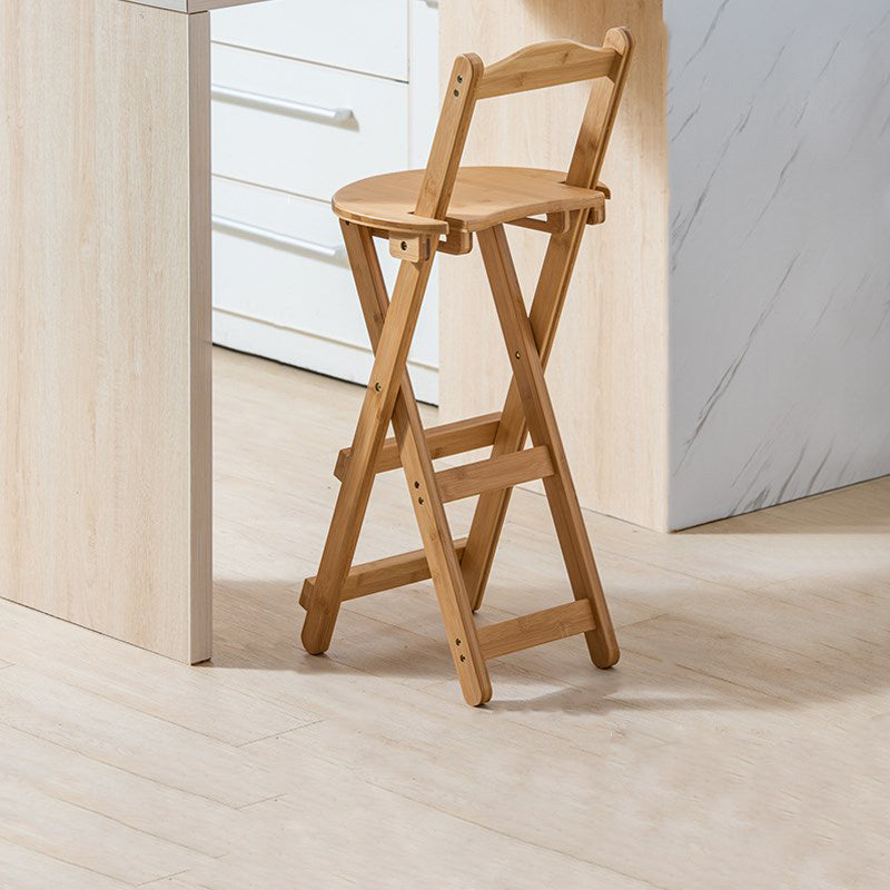Modern Design Low Back Round Bar Stools for Home Solid Wood Bar Stool with Wood Seat