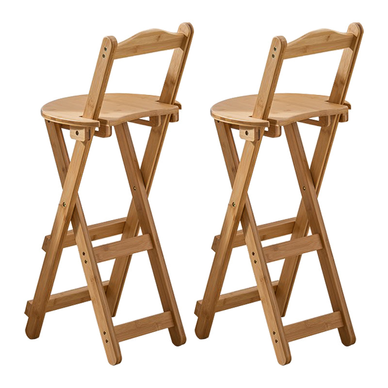 Modern Design Low Back Round Bar Stools for Home Solid Wood Bar Stool with Wood Seat