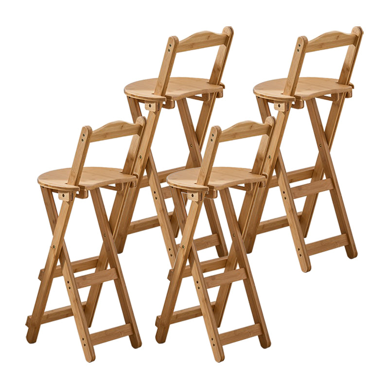 Modern Design Low Back Round Bar Stools for Home Solid Wood Bar Stool with Wood Seat