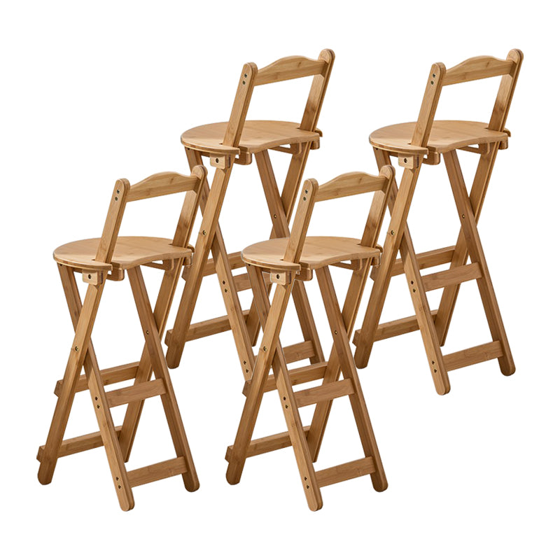 Modern Design Low Back Round Bar Stools for Home Solid Wood Bar Stool with Wood Seat