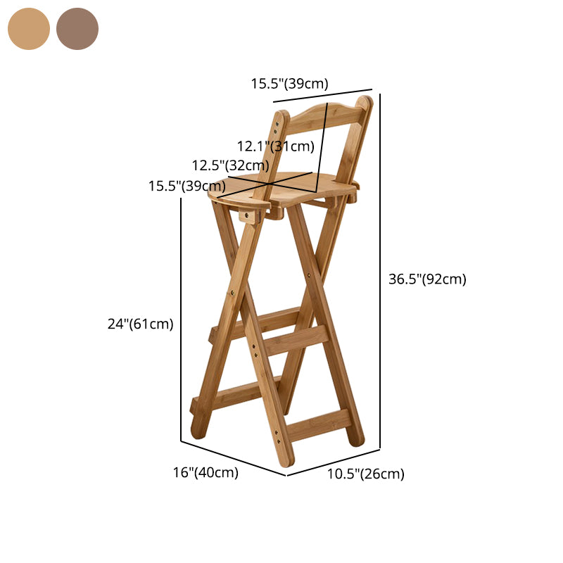 Modern Design Low Back Round Bar Stools for Home Solid Wood Bar Stool with Wood Seat
