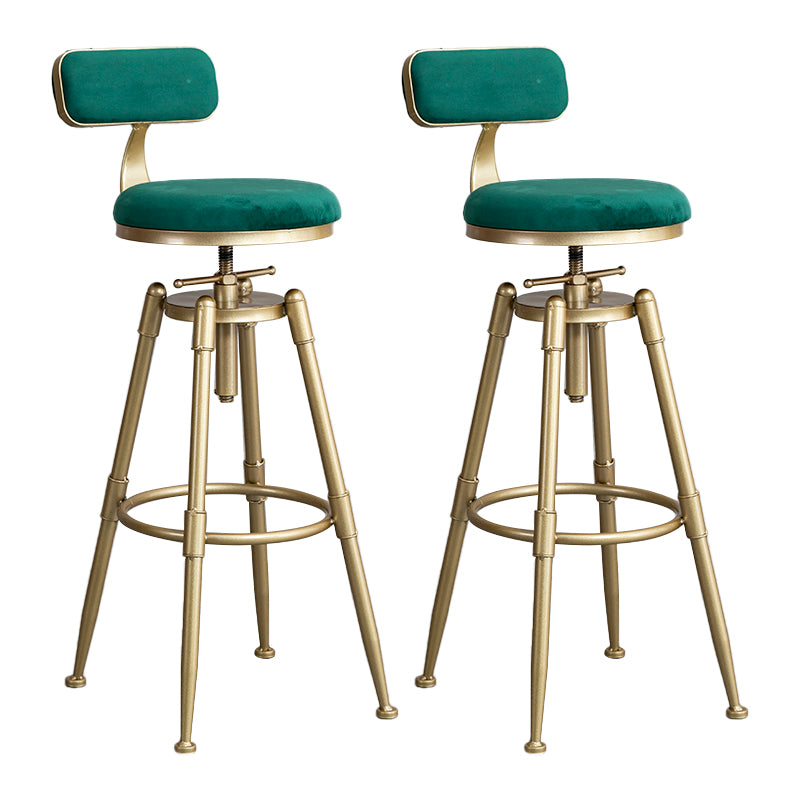Glam Style Upholstered Bar Stools for Home Armless Stools with Metal Base