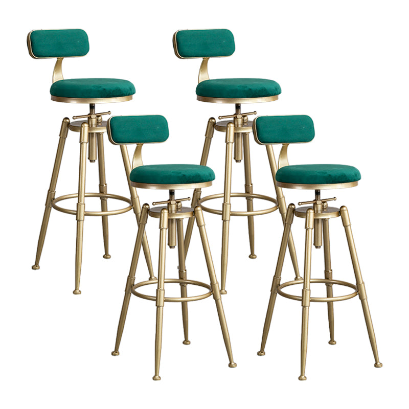 Glam Style Upholstered Bar Stools for Home Armless Stools with Metal Base