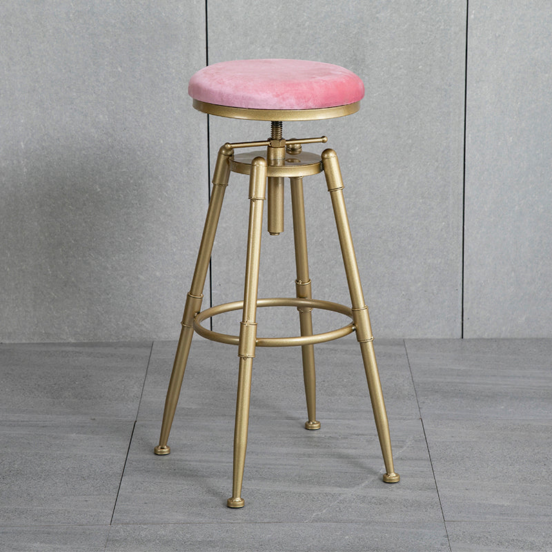 Glam Style Upholstered Bar Stools for Home Armless Stools with Metal Base